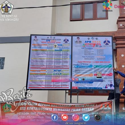 Pemerintah Desa Angseri melaksanakan kegiatan pemasangan baliho APBDes TA 2023 dan Realisasi TA 2022