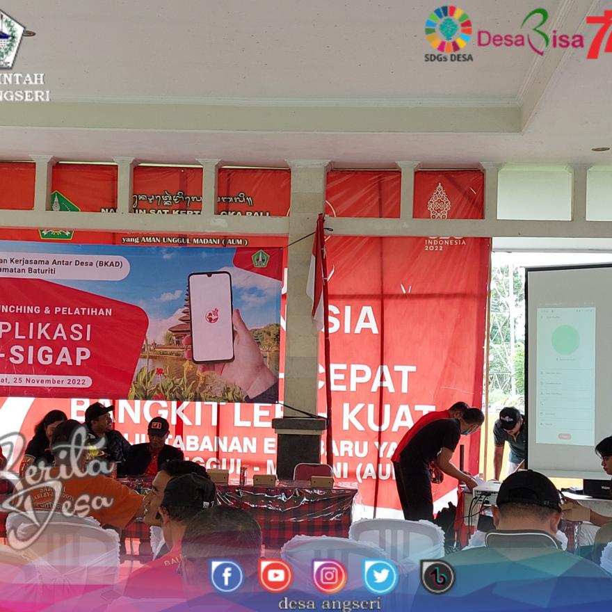 Launching dan Pelatihan Aplikasi E-Sigap Desa Se-Kecamatan Baturiti 